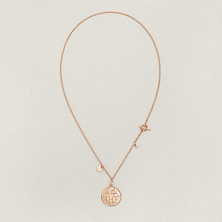 【HERMES】ダイヤモンド×Rose Gold☆ピアス Hermes Ex-Libris HERMES 18K Rose Gold Diamond Ex-Libris Earrings 796686